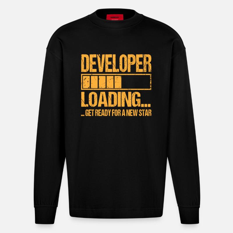 Entwickler loading Entwickler Ausbildung - Heavyweight Oversized Organic Langarmshirt Made in EU - SOLID BLACK