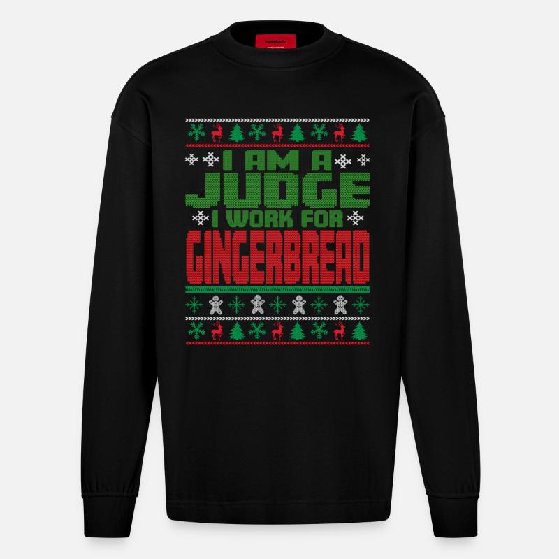 Richter Weihnachten Spruch - Heavyweight Oversized Organic Langarmshirt Made in EU - SOLID BLACK