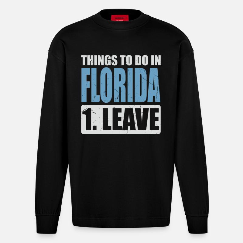 Florida Meme - Heavyweight Oversized Organic Langarmshirt Made in EU - SOLID BLACK