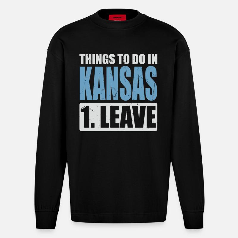 Kansas Meme - Heavyweight Oversized Organic Langarmshirt Made in EU - SOLID BLACK