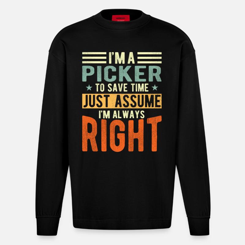 Picker - Heavyweight Oversized Organic Langarmshirt Made in EU - SOLID BLACK