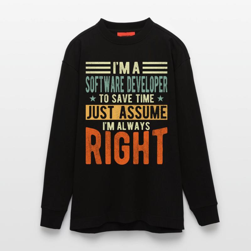 Software developer Heavyweight Oversized Organic Longsleeve Shirt Made in EU