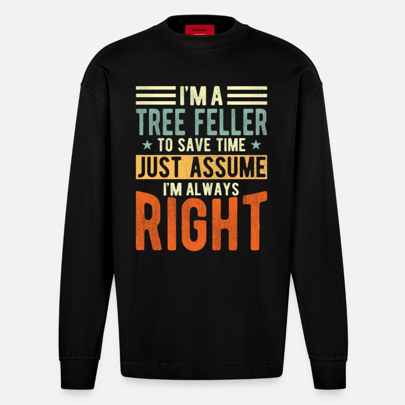 Baum Faller - Heavyweight Oversized Organic Langarmshirt Made in EU - SOLID BLACK