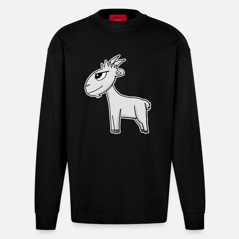 Ziege - Heavyweight Oversized Organic Langarmshirt Made in EU - SOLID BLACK