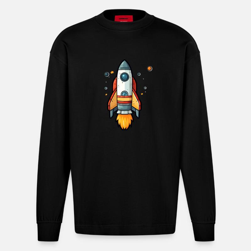 Fusée - Manches longues bio épais oversize fabriqué en UE - SOLID BLACK