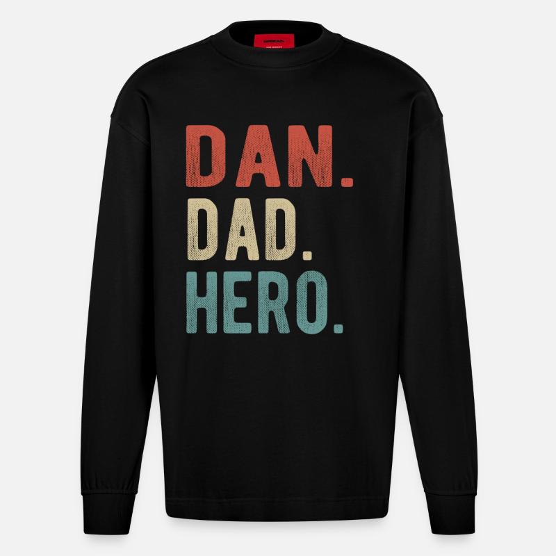 Dan Dad Held - Heavyweight Oversized Organic Langarmshirt Made in EU - SOLID BLACK