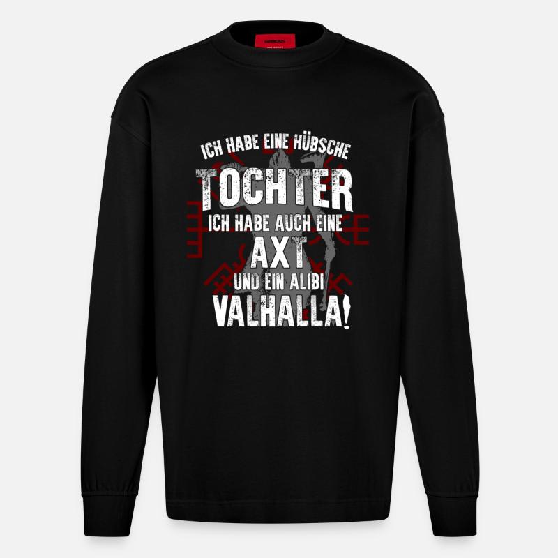 Wikinger - Heavyweight Oversized Organic Langarmshirt Made in EU - SOLID BLACK