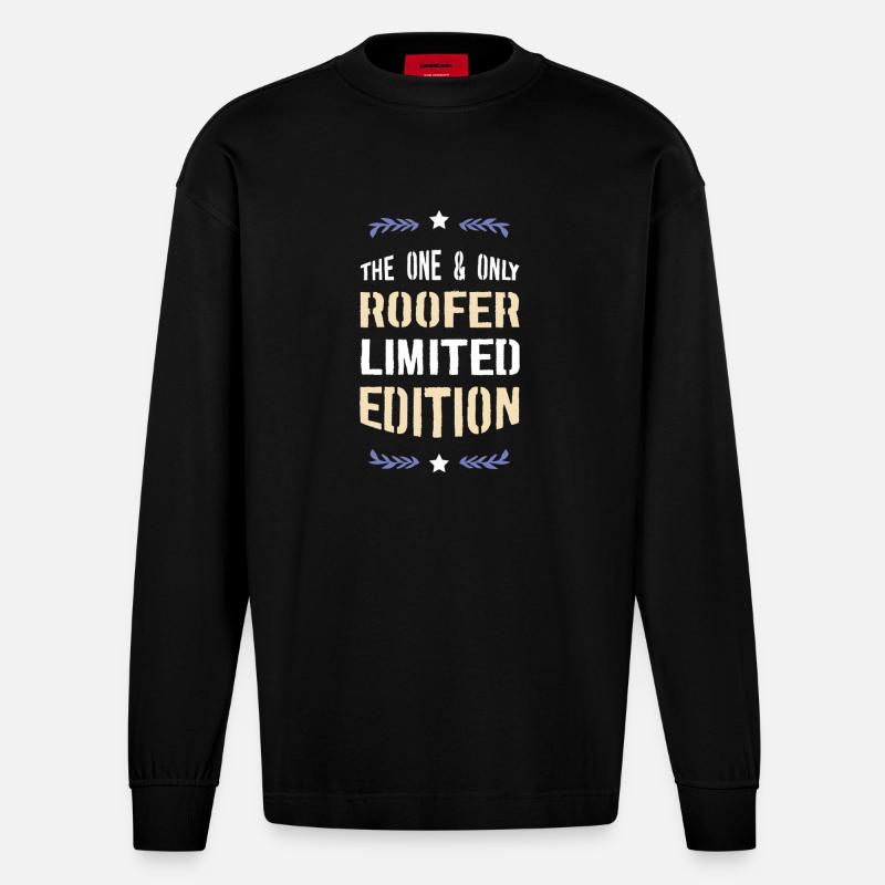 La seule édition limitée Roofer - Manches longues bio épais oversize fabriqué en UE - SOLID BLACK