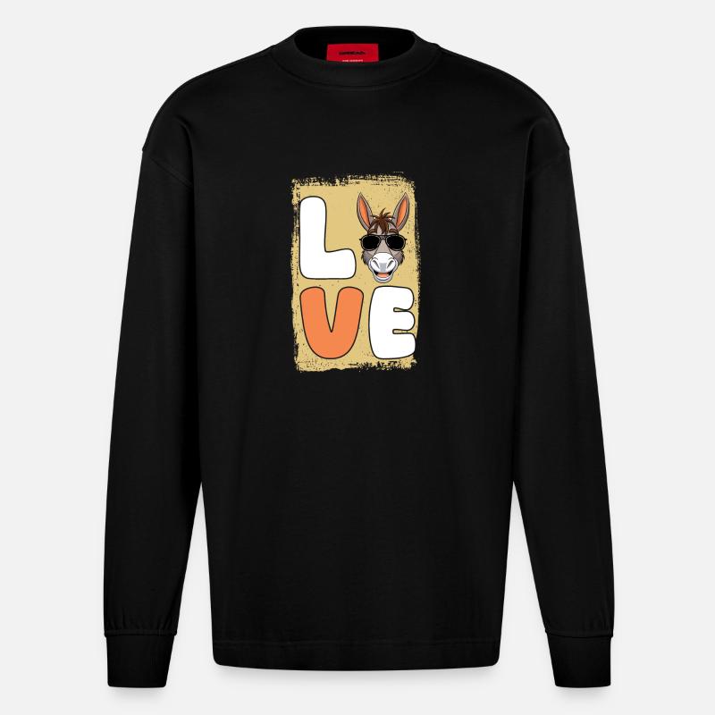 Esel - Heavyweight Oversized Organic Langarmshirt Made in EU - SOLID BLACK