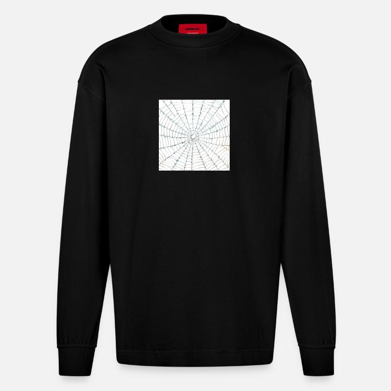 Conception de toile d’araignée - Manches longues bio épais oversize fabriqué en UE - SOLID BLACK