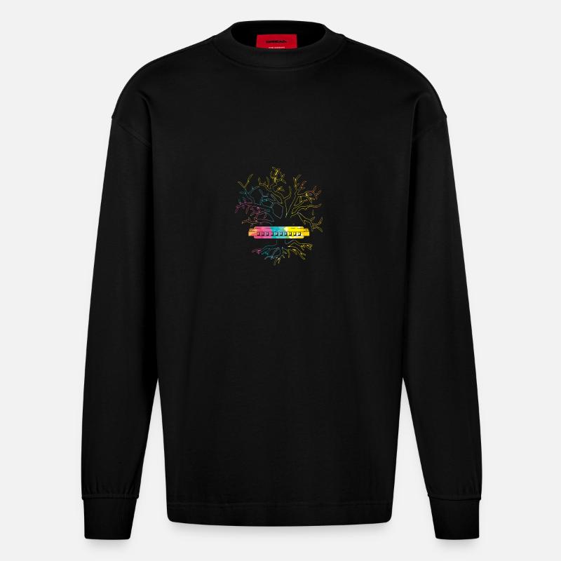 Harmonica Harmonica - Manches longues bio épais oversize fabriqué en UE - SOLID BLACK