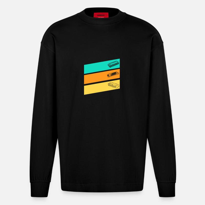 Harmonica Harmonica - Manches longues bio épais oversize fabriqué en UE - SOLID BLACK