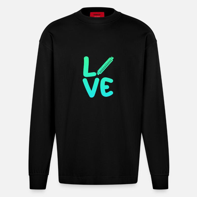 Harmonica Harmonica - Heavyweight Oversized Organic Longsleeve Shirt Made in EU - SOLID BLACK