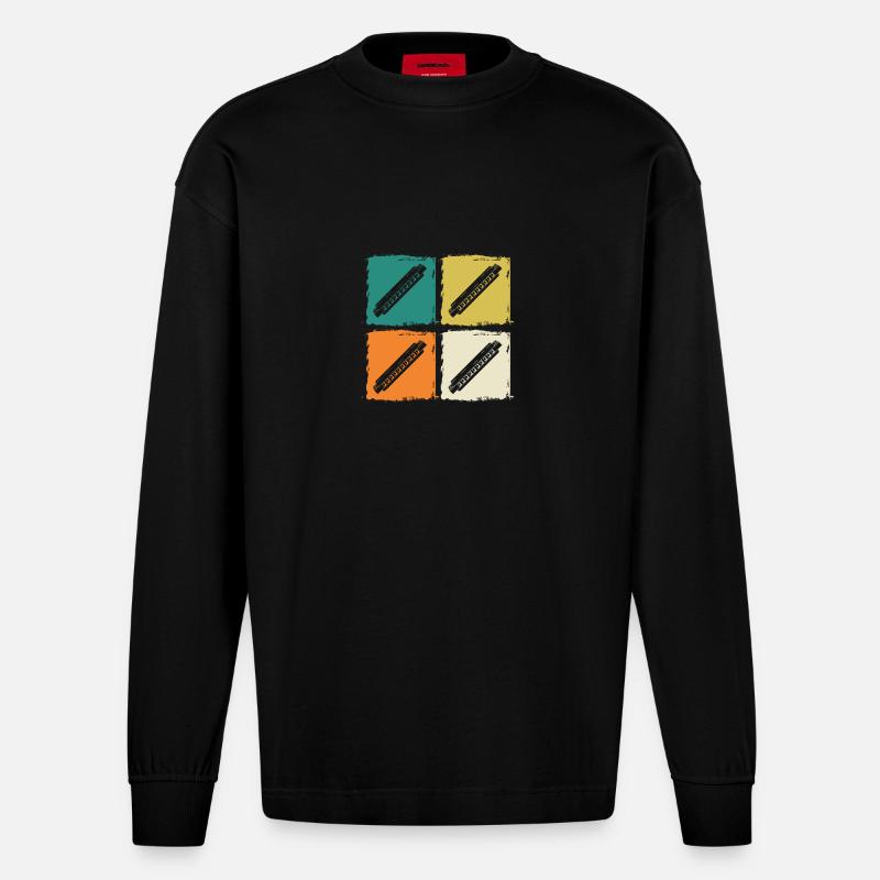 Harmonica Harmonica - Manches longues bio épais oversize fabriqué en UE - SOLID BLACK