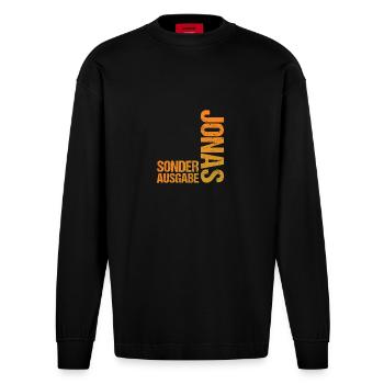 Jonas - Manches longues bio épais oversize fabriqué en UE - SOLID BLACK - Devant