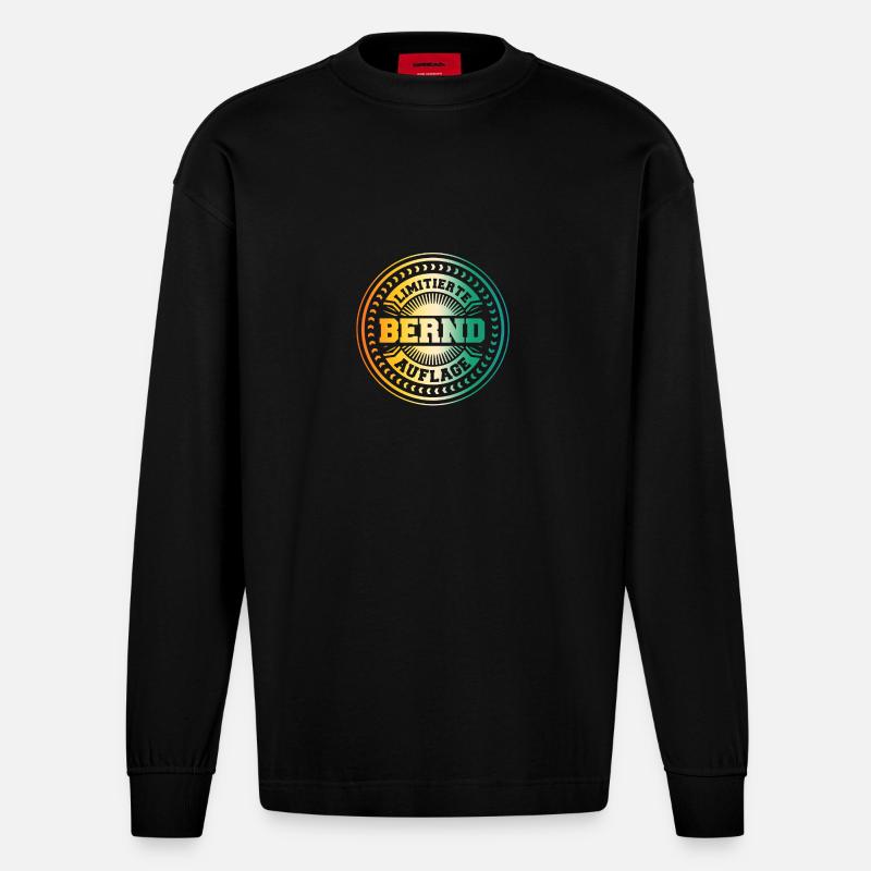 Bernd - Heavyweight Oversized Organic Langarmshirt Made in EU - SOLID BLACK