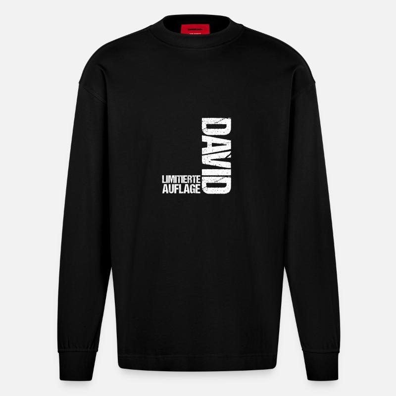 David - Heavyweight Oversized Organic Langarmshirt Made in EU - SOLID BLACK