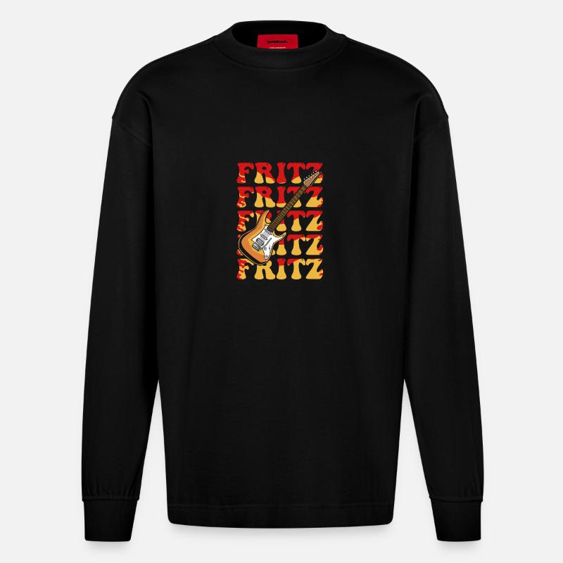 Fritz - Heavyweight Oversized Organic Langarmshirt Made in EU - SOLID BLACK