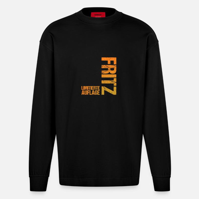 Fritz - Heavyweight Oversized Organic Langarmshirt Made in EU - SOLID BLACK