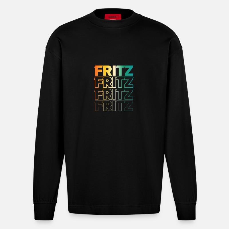 Fritz - Heavyweight Oversized Organic Langarmshirt Made in EU - SOLID BLACK