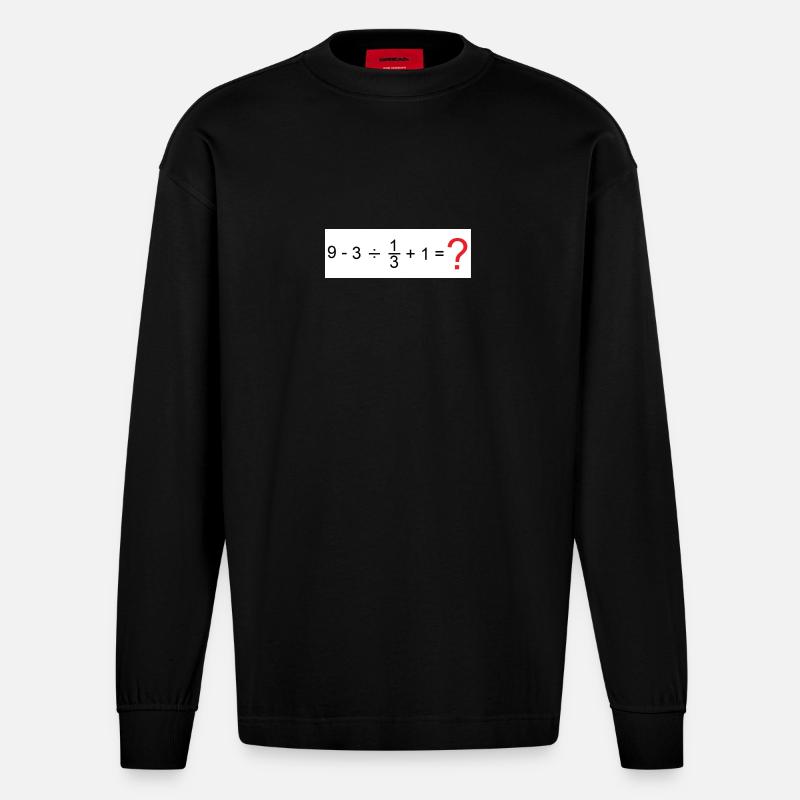 Mathematik - Heavyweight Oversized Organic Langarmshirt Made in EU - SOLID BLACK