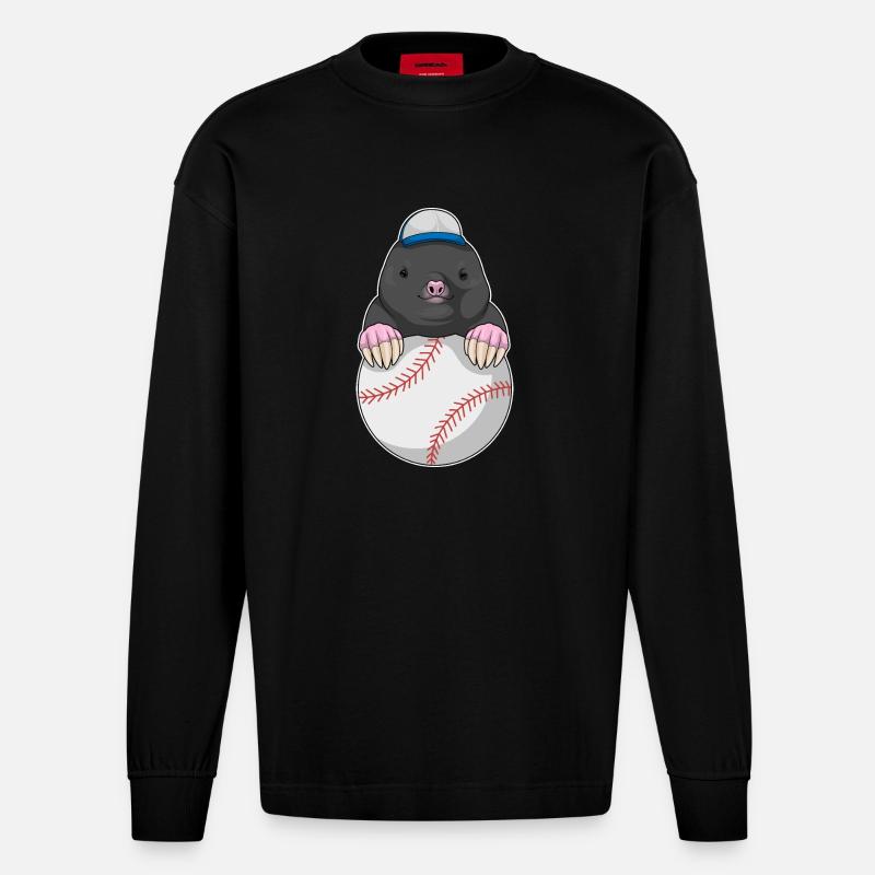 Mole Cap Baseball - Manches longues bio épais oversize fabriqué en UE - SOLID BLACK