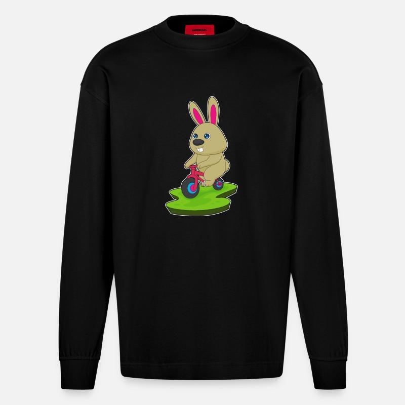 Lapin Vélo - Manches longues bio épais oversize fabriqué en UE - SOLID BLACK