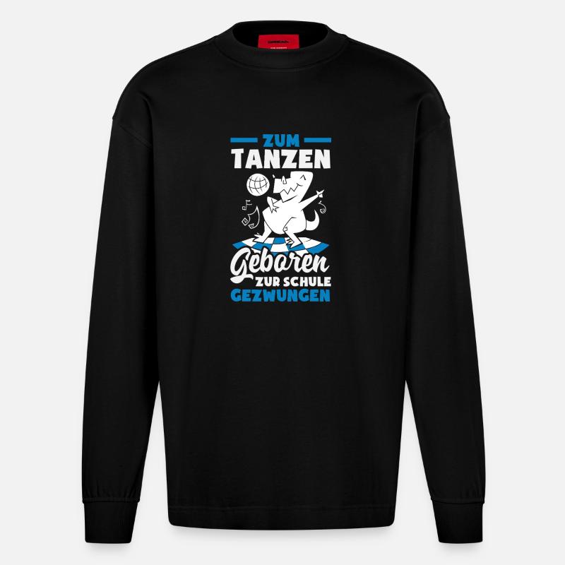 Tanzen - Heavyweight Oversized Organic Langarmshirt Made in EU - SOLID BLACK