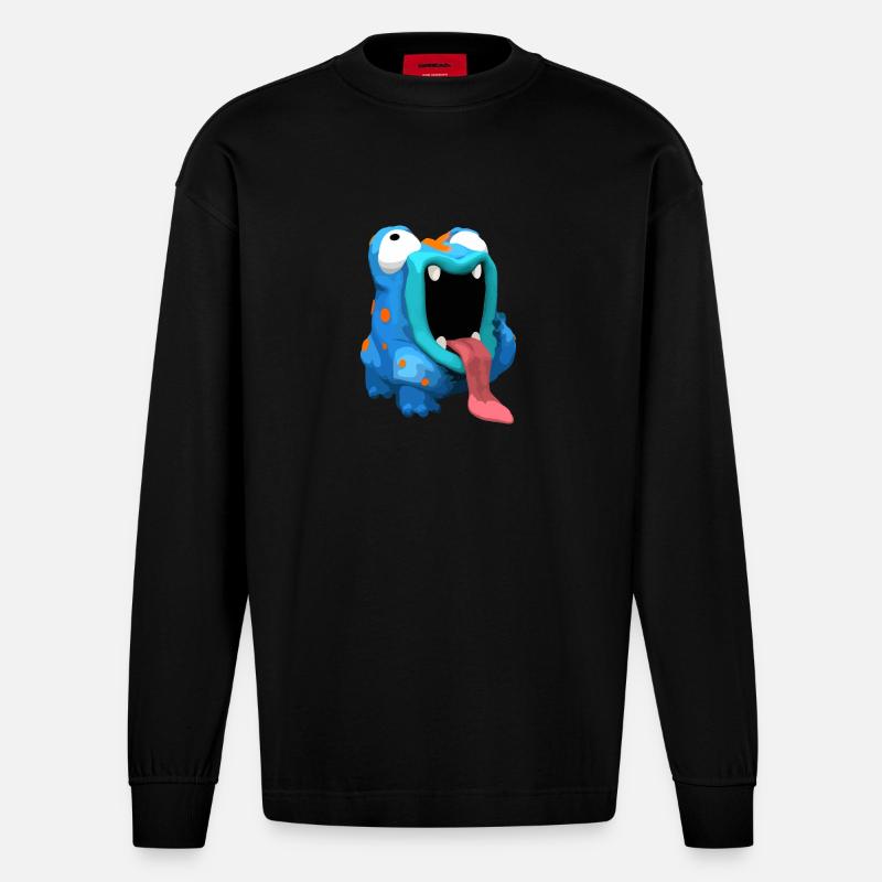 FropsMops - Heavyweight Oversized Organic Langarmshirt Made in EU - SOLID BLACK