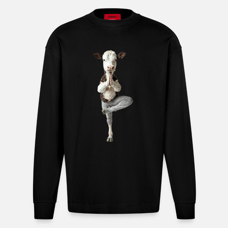 Kuh - Heavyweight Oversized Organic Langarmshirt Made in EU - SOLID BLACK