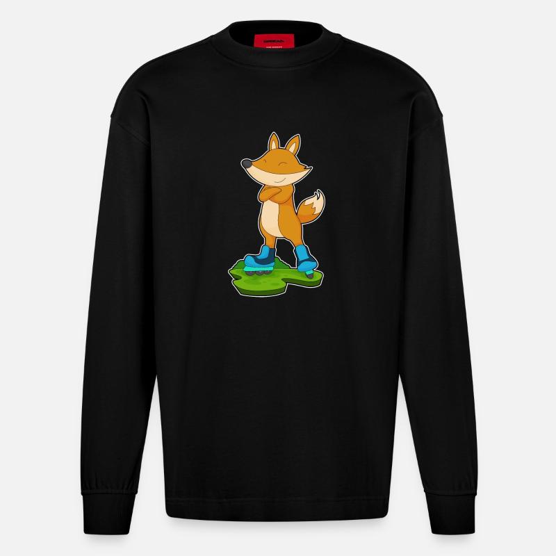 Fuchs Inline skating Inline skates - Heavyweight Oversized Organic Langarmshirt Made in EU - SOLID BLACK