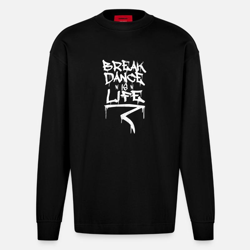 Le breakdance, c’est la vie - Manches longues bio épais oversize fabriqué en UE - SOLID BLACK