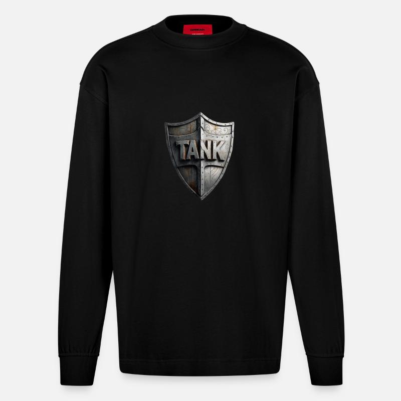 Tank - Heavyweight Oversized Organic Langarmshirt Made in EU - SOLID BLACK