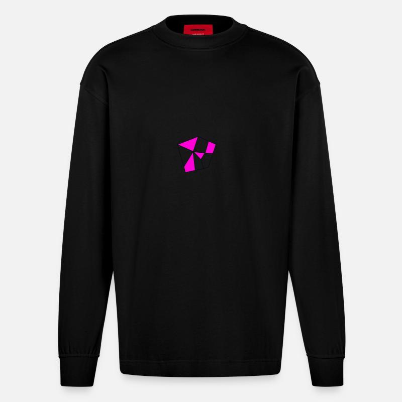 Cooles Fünfeck. Geschenck Idee - Heavyweight Oversized Organic Langarmshirt Made in EU - SOLID BLACK