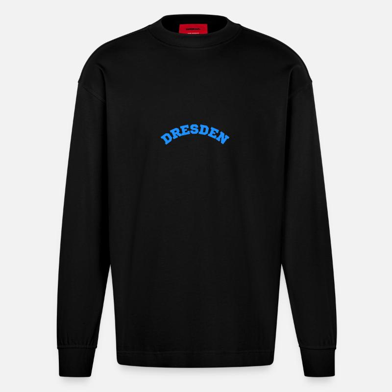 Dresden - Heavyweight Oversized Organic Langarmshirt Made in EU - SOLID BLACK