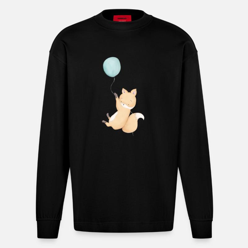 Fuchs - Heavyweight Oversized Organic Langarmshirt Made in EU - SOLID BLACK