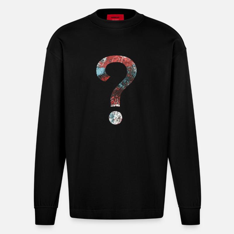 Résumé Question Mark - Manches longues bio épais oversize fabriqué en UE - SOLID BLACK