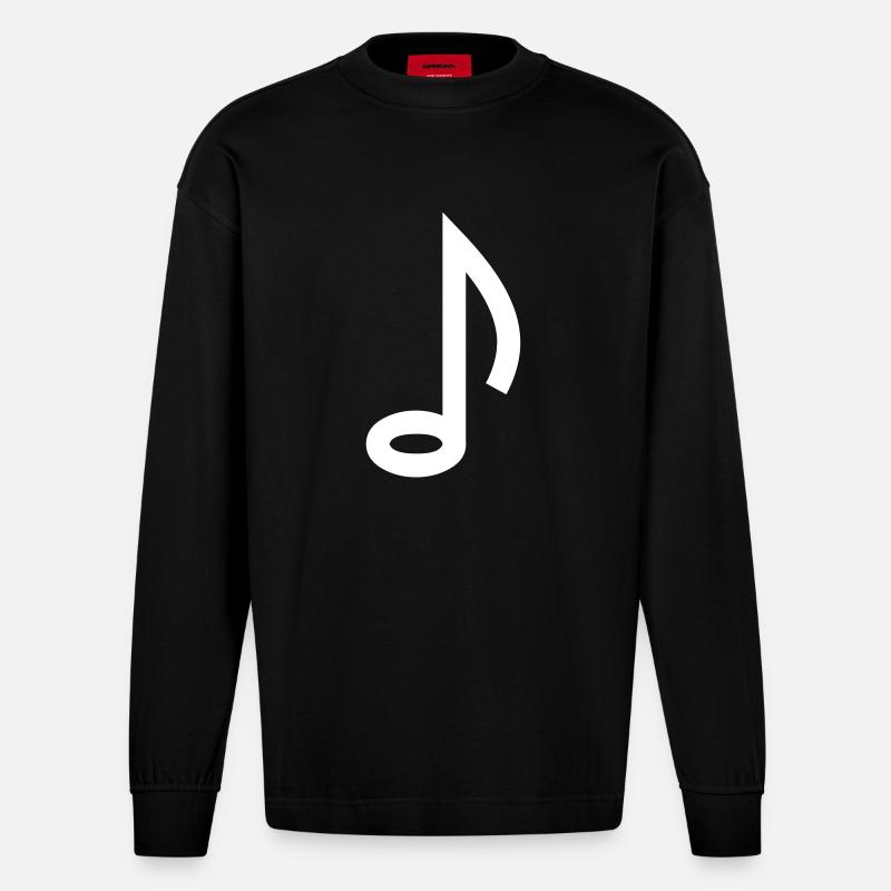 Note Symbol - Heavyweight Oversized Organic Langarmshirt Made in EU - SOLID BLACK
