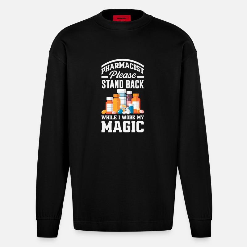 Apotheker Pharmazeutisch-technischer - Heavyweight Oversized Organic Langarmshirt Made in EU - SOLID BLACK