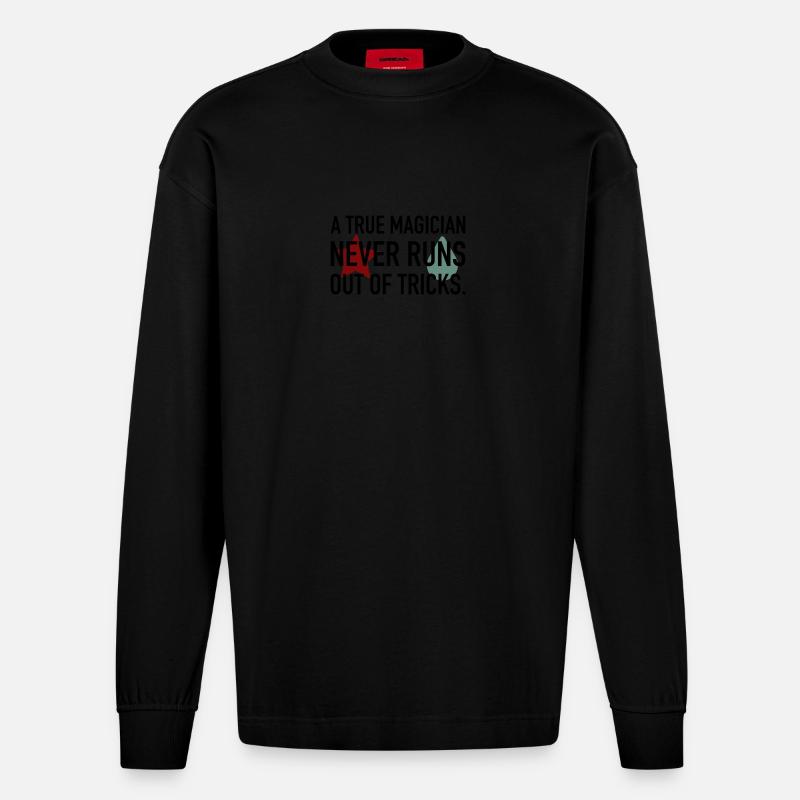 Magic Trick Hisoka - Heavyweight Oversized Organic Langarmshirt Made in EU - SOLID BLACK