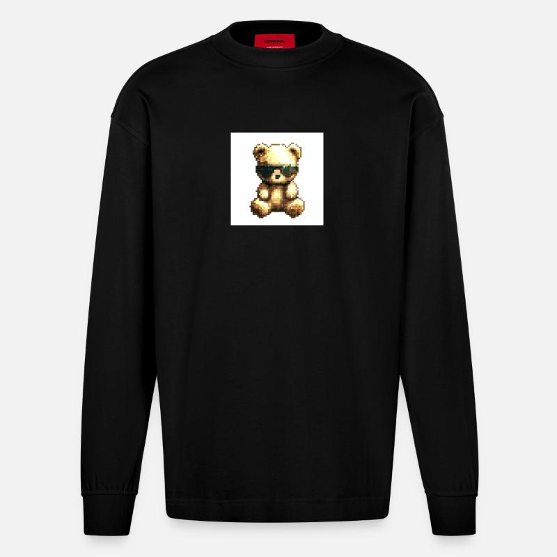 Teddycool II - Heavyweight Oversized Organic Langarmshirt Made in EU - SOLID BLACK
