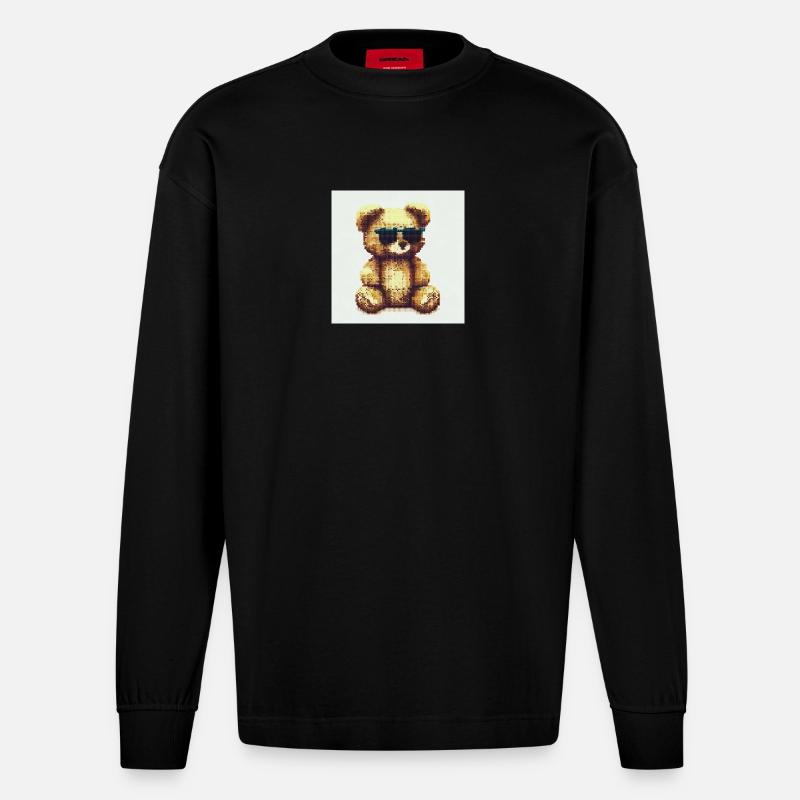 Teddy Cool - Heavyweight Oversized Organic Langarmshirt Made in EU - SOLID BLACK