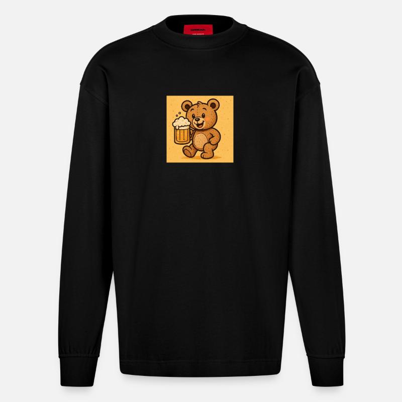 Party sommer design - Heavyweight Oversized Organic Langarmshirt Made in EU - SOLID BLACK