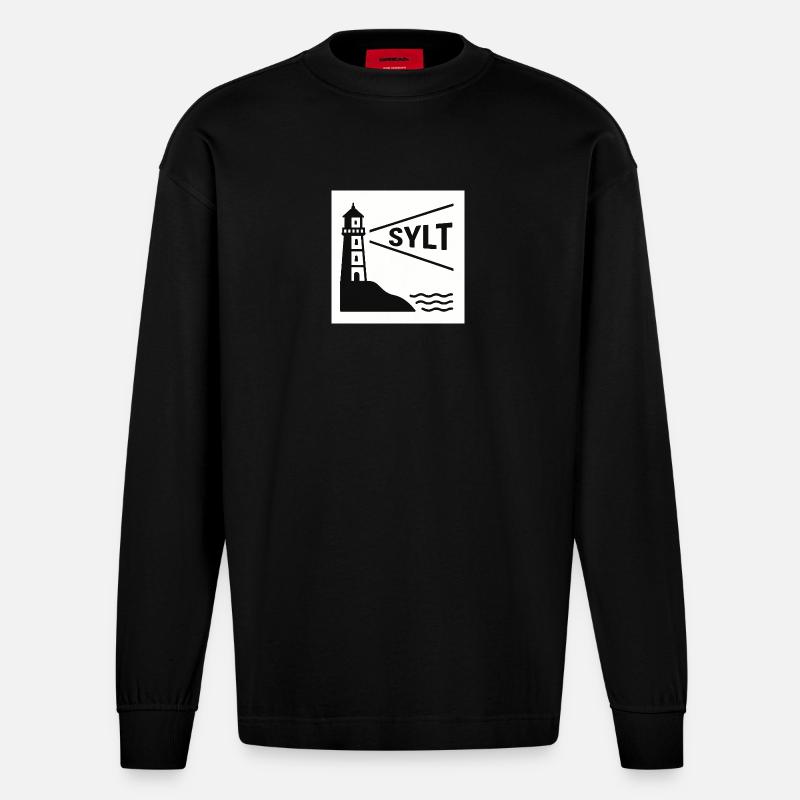 Sylt - Heavyweight Oversized Organic Langarmshirt Made in EU - SOLID BLACK