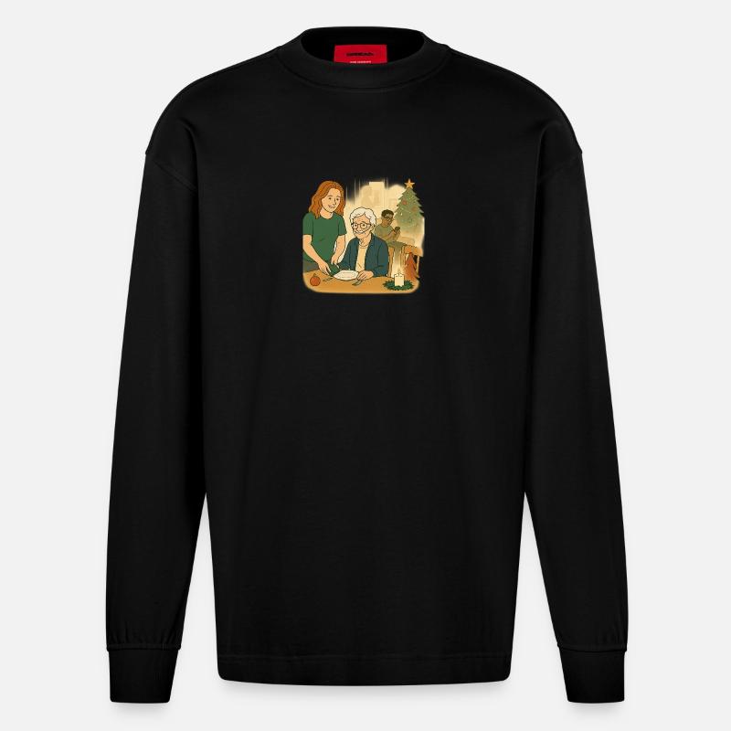 Oma Karin - Heavyweight Oversized Organic Langarmshirt Made in EU - SOLID BLACK