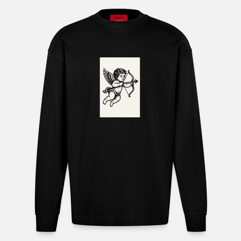 Engel - Heavyweight Oversized Organic Langarmshirt Made in EU - SOLID BLACK