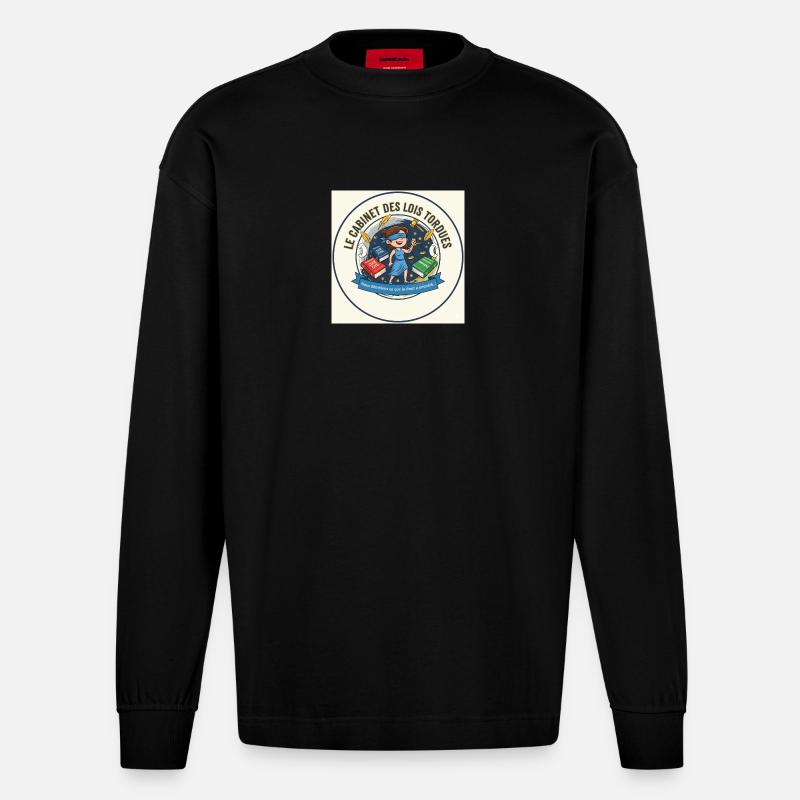Das Kabinett der Torbude-Gesetze - Heavyweight Oversized Organic Langarmshirt Made in EU - SOLID BLACK