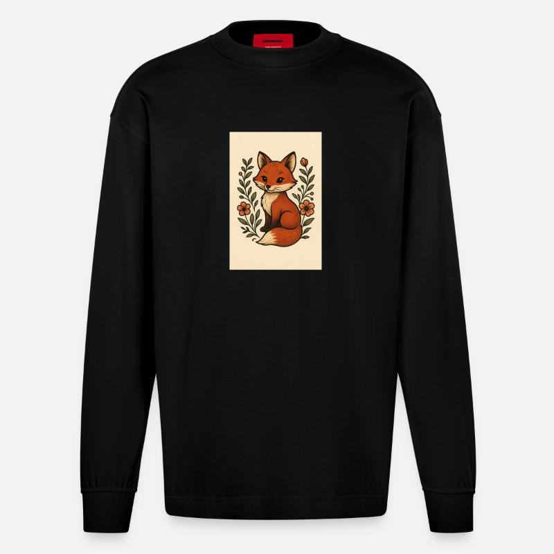 Grande écaille de tortue - Manches longues bio épais oversize fabriqué en UE - SOLID BLACK