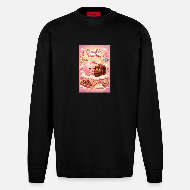 Cucul la praline - Manches longues bio épais oversize fabriqué en UE - SOLID BLACK