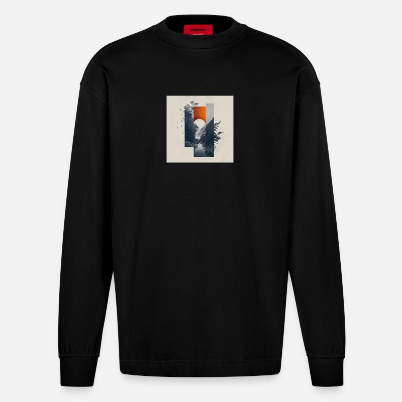 Dans la nature - Manches longues bio épais oversize fabriqué en UE - SOLID BLACK